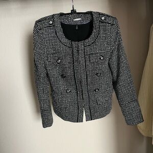 White House Black Market Monochrome Tweed Blazer